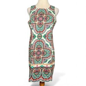 London Times paisley floral shift dress